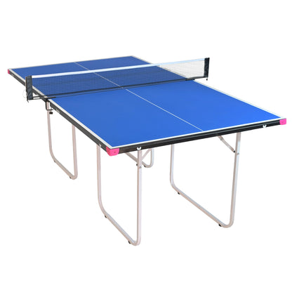 Butterfly Junior Stationary Ping Pong Table - 3/4 Size Table Tennis Table - Space Saver Table for Game Room - Regulation Height Ping Pong Table - Sturdy Frame - Ships Assembled with Net