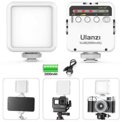 Ulanzi VL100X Selfie Light, Clip LED Light Panel for Phone/Laptop/Tablet/Computer, Bi-Color Portable Clip Camera Light with Dimmable 2500-6500K with 2000mAh Battery for Video Conference/Picture