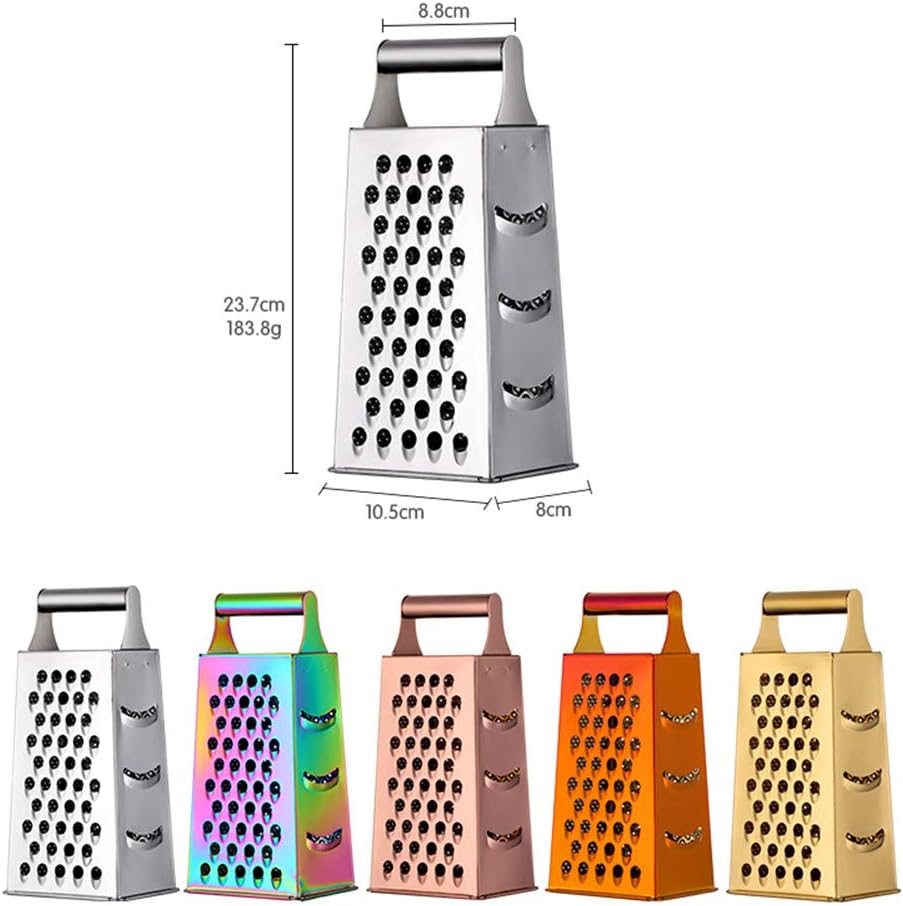 Large Stainless Steel Grater Slicer with Handle, Multifunctional Cutter for Ginger, Garlic, Cheese, Ergonomic Design