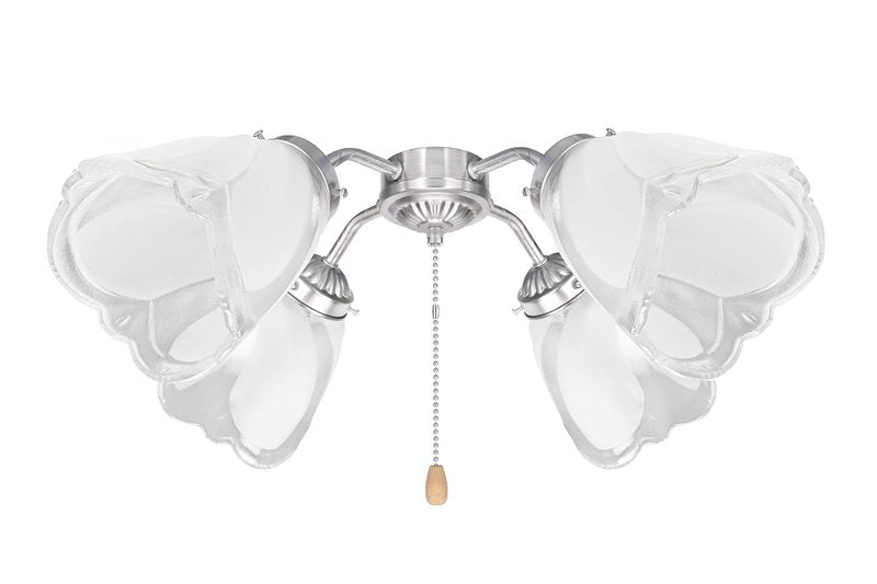 Aspen Creative 23058-4 Transitional Clear & Sandblasted Ceiling Fan Glass Shade.2-1/8"Fitter.Size:4-3/4"D x 5-5/8"H.4Pcs/Pack