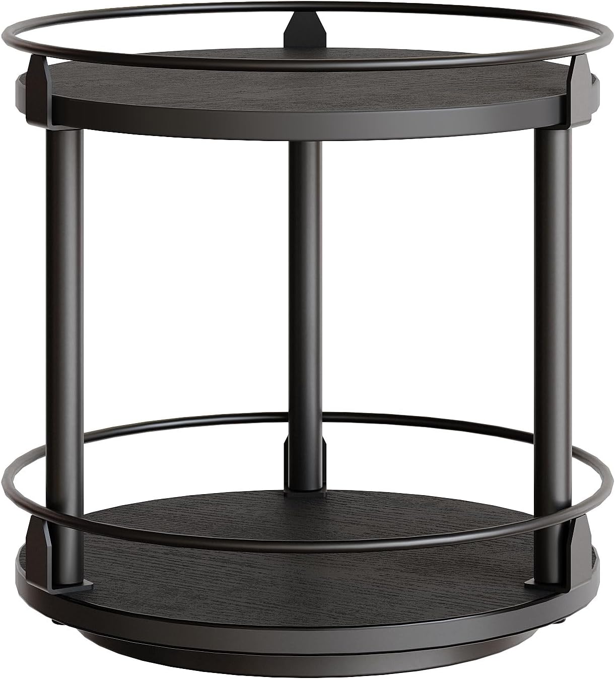 2 Countertop SR22BK YATINEY Lazy Susan Organizer, Rotating Spice Rack, Tier Spice Turntable Organizer, Industrial