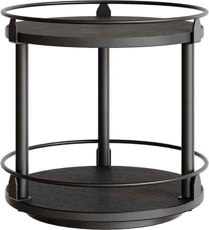 2 Countertop SR22BK YATINEY Lazy Susan Organizer, Rotating Spice Rack, Tier Spice Turntable Organizer, Industrial