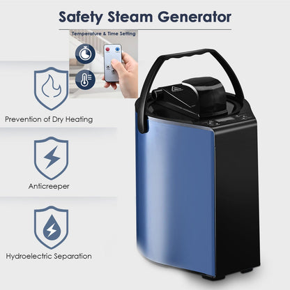 MFYDPP Portable Sauna Steam Tent,Sauna Box for Home,Sauna Tent,with 1000W 3L Sauna Steamer, Remote Control, Folding Chair