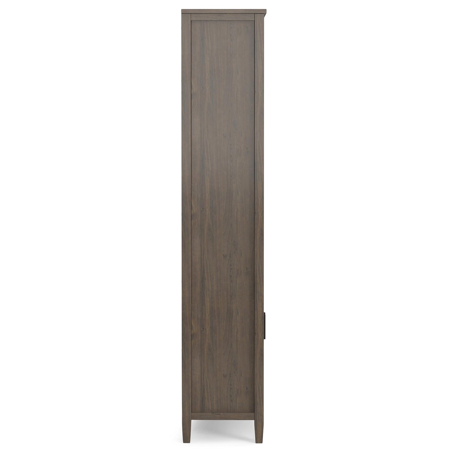 SIMPLIHOME Ela Bookcase - 72 inch Tall 5-Shelf Solid Wood Bookshelf in Smoky Brown, Transitional Storage for Living Room, Study Room or Office with Open Design and Sleek Panel Detailing