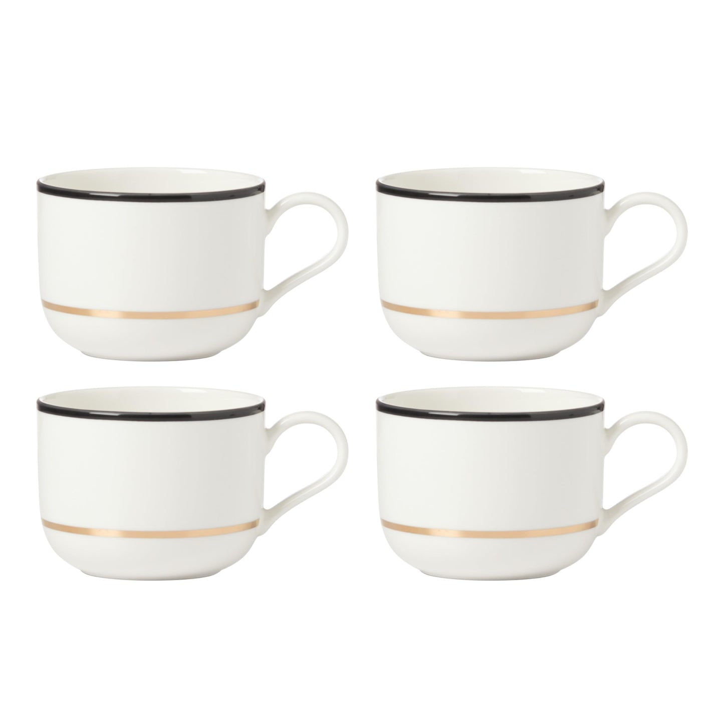 Kate Spade New York Make It Pop Mug, S/4, 3.84, Black/Gold