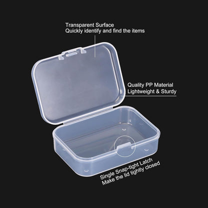 PATIKIL 6.5x4.5x2.5in Clear Storage Box, 12Pack Plastic Stackable Rectangle Organizer for Bead Jewelry and Crafts