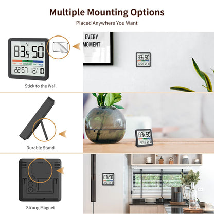 VOCOO Humidity Gauge Indoor Thermometer, Digital Humidity Sensor with Temperature Monitor, Accurate Hygrometer (2 Pack)