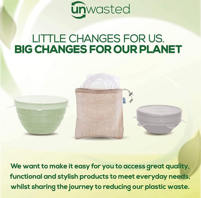 unwasted Reusable Silicone Lids (Small) – Silicone Covers for Food Storage, Reusable Stretch Lids for Containers Up to