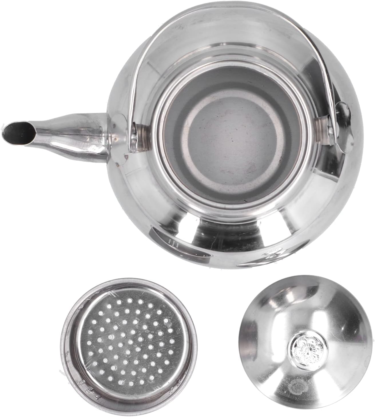 Stainless Steel Teapot, 5.5inch Coffee Pot with Tea Strainer for Home Restaurant