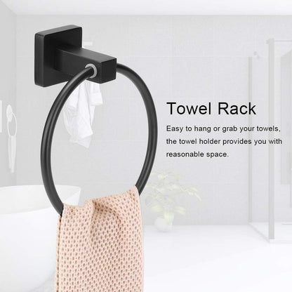 Towel Simple Wall Mounted Kitchen Bathroom Round Towel Rack Holder, Space Saver Hardware