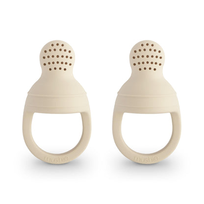 mushie Silicone Baby Fresh Fruit & Food Feeder Pacifier | 6 Months+ (Shifting Sand)
