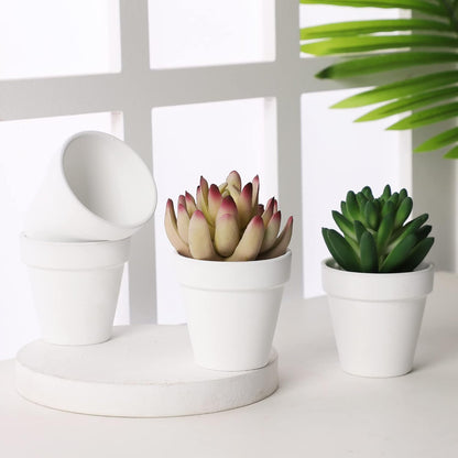 Yishang 2.5 inch White Terracotta Pots with Drainage Holes, Mini Clay Ceramic Planter, 12 Pack for Indoor/Outdoor