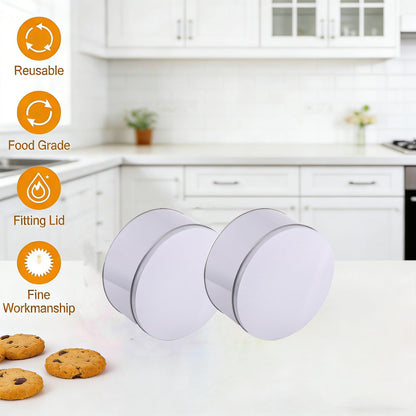 Yopay 3 Pack Cookie Tin with Lid, Round Sturdy Gift Tin, White Baking Cake Container for Storing Patisseries, Snack, Chocolate, Easter, Special Occasion, Holidays, 7" Wide by 3.2" Tall