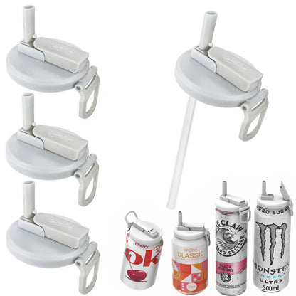 ORIGINAL CREATOR - DIPESI 4 Pack Soda Can Lids with Straws,Inspired by Energy Drink Can Colors – Fits fit Standard 12oz/16oz Cans
