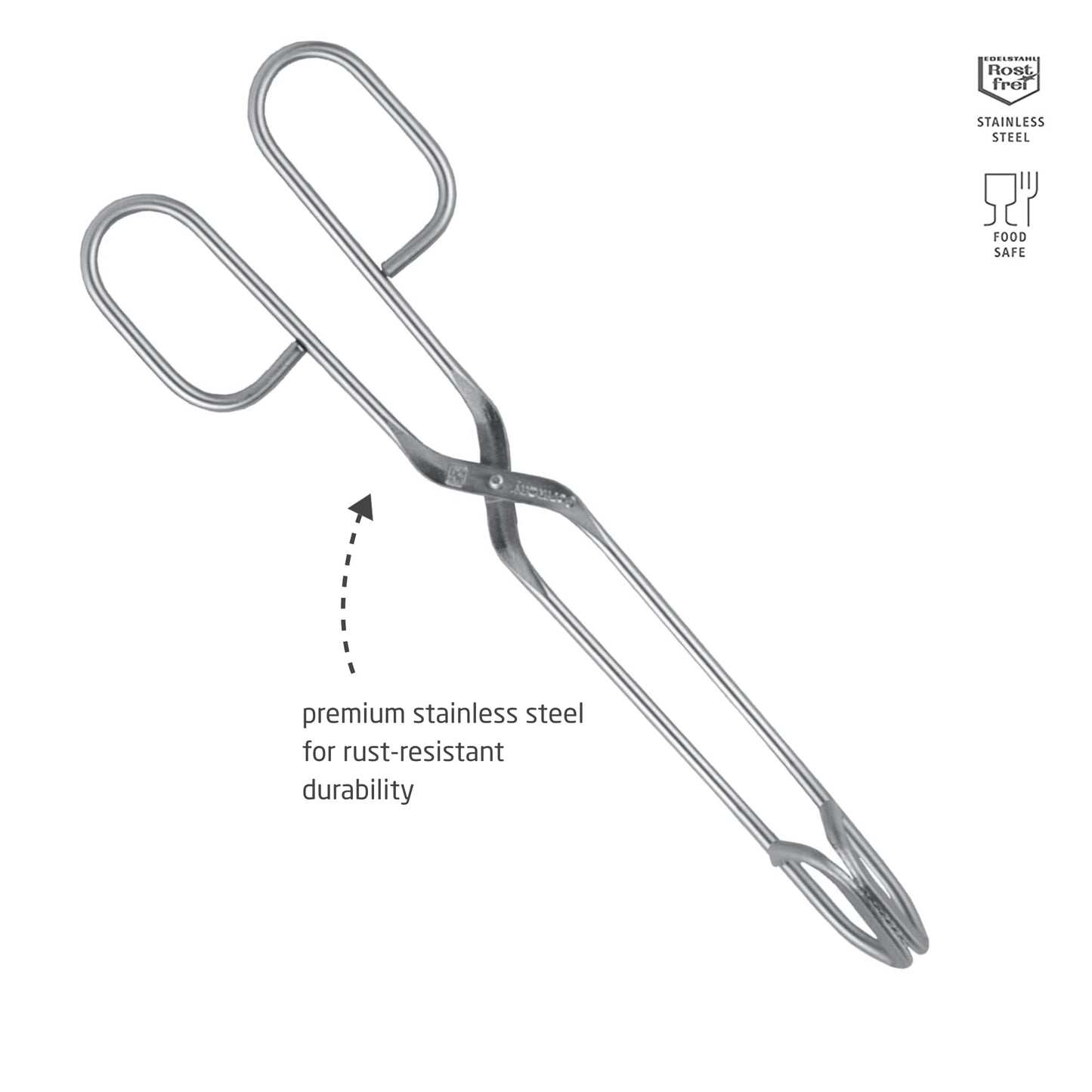 triangle Kitchen Tongs - 9.5 in (24 cm) - Ideal for Turning, Tossing, Flipping & Serving - Lightweight Handles - Dishwasher Safe