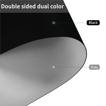 Zinkooat Round Table Mats - Can Be Used On Both Sides Waterproof and Easy to Clean Good Flatness Used for Dining Table(Black+Gray Dia.54Inch)