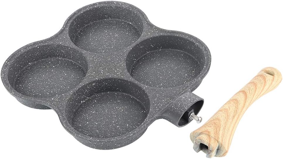 Egg Frying Pan, 4 Hole Non-Stick Omelet Pan, Easy Clean Aluminium Alloy Cooker for Breakfast