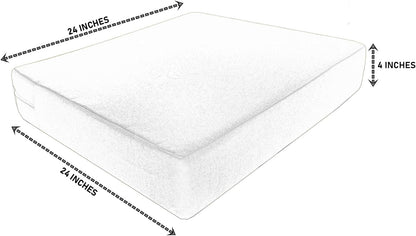 CozyLounge 24"x24"x4" (2 Indoor Outdoor Water Repellent High UV Resistant Patio Chair Cushion Cover (Just Black