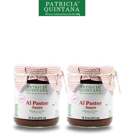 Patricia Quintana Al Pastor Cooking Sauce - Authentic Artisanal Mexican Marinades - Perfect for making Al pastor Tacos, Burgers, Grilled Chicken and More (16 oz, 2 Jars)