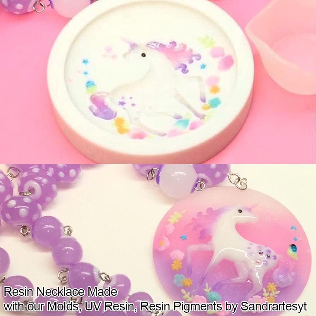 FUNSHOWCASE Unicorn Llama Fondant Silicone Molds Set for Cake Decorating, Cupcake Topper, Chocolate, Epoxy Resin
