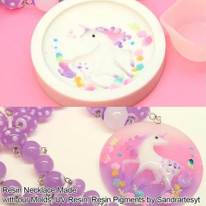 FUNSHOWCASE Unicorn Llama Fondant Silicone Molds Set for Cake Decorating, Cupcake Topper, Chocolate, Epoxy Resin