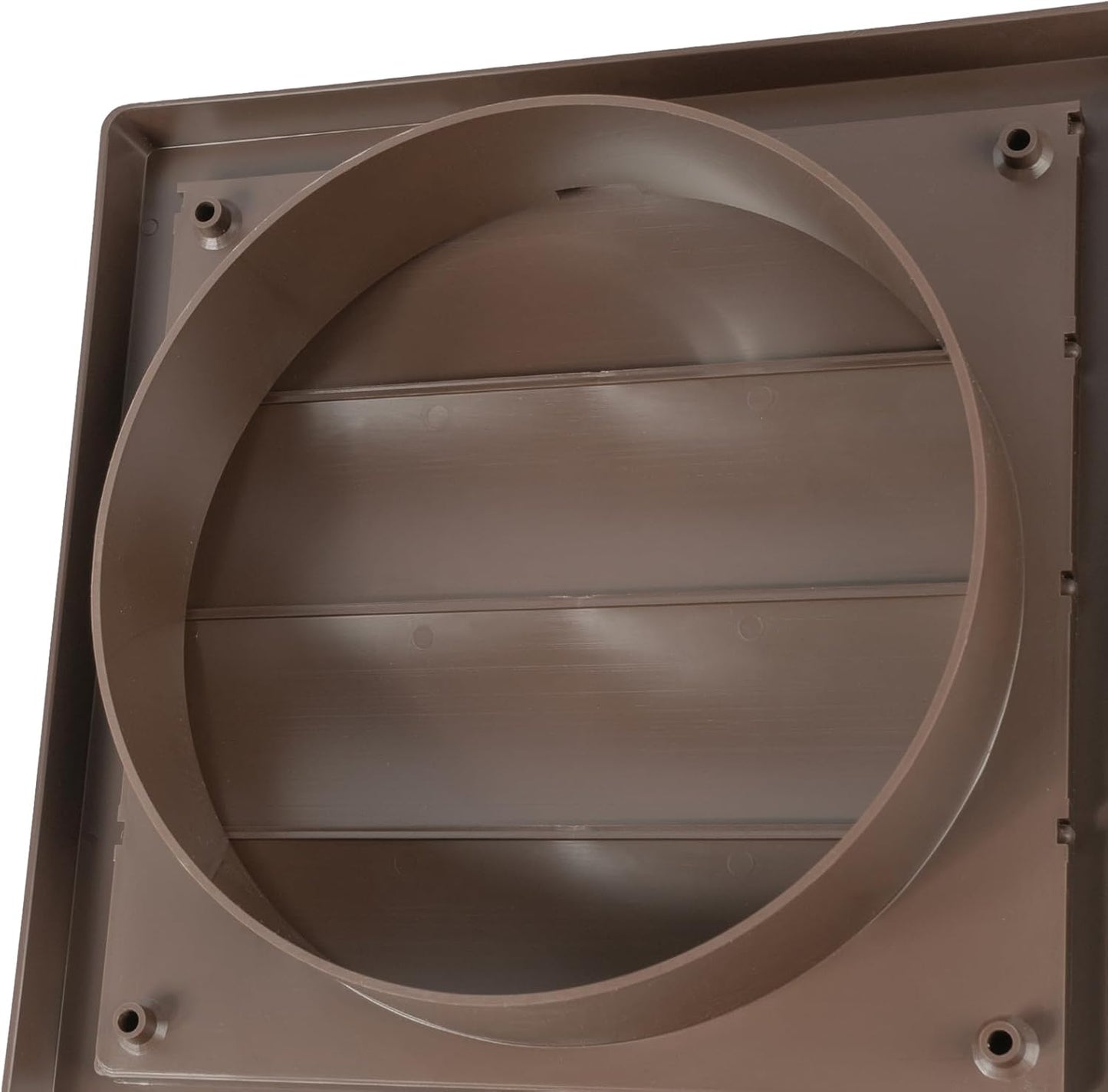Plastic 6" Brown Dryer Vent Cover with Flange, Exhaust Ventilation Grille with Shutters, Louvered Air Vent for Various