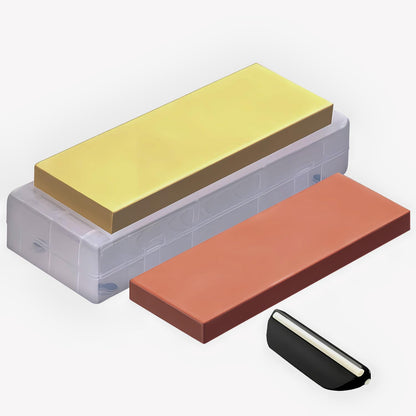 VIGORCRAFT Japanese Whetstone Set - Premium Knife Sharpening Stone Kit - 1000 and 3000 Grit Professional Sharpener Stones with Angle Holder and Plastic Base