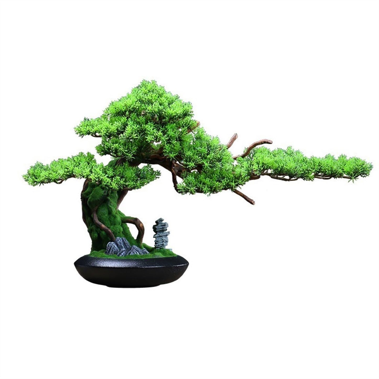 Simulated Tree, Chinese Light Luxury Simulation Tree Office Landscaping Hotel Wood Root Carving Ornaments Entrance Cabinet Decorations,Artificial Bonsai Tree