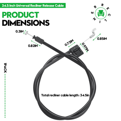 34.5 Inch Recliner Release Cable for Ashley Lazy Boy & Lane Recliner Chair