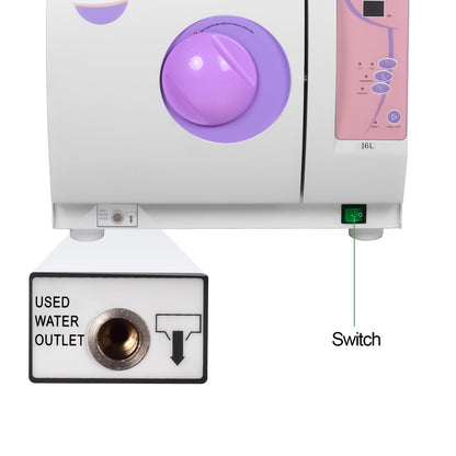 16L/18L/23L Benchtop Type Autoclave Class N Series Portable Lab Autoclave Steam Sterilizer (16L)