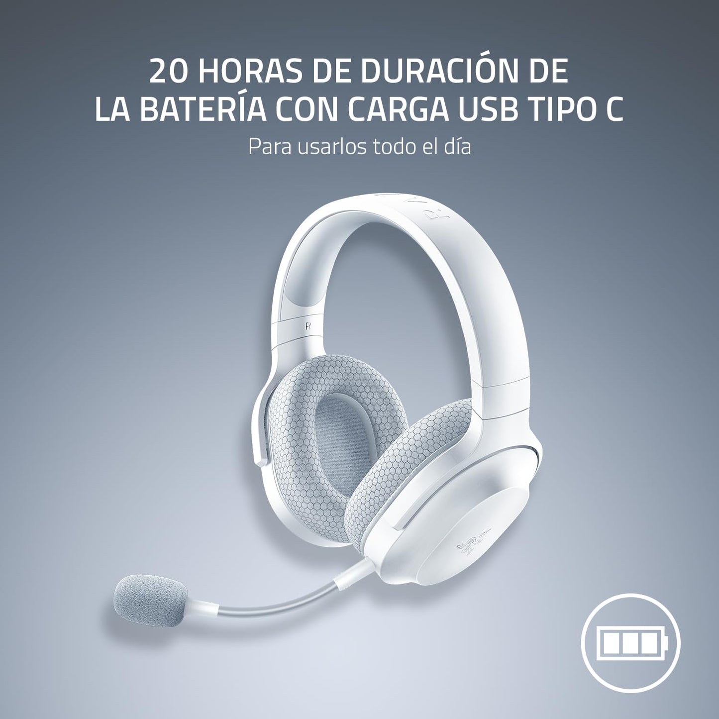 Razer Barracuda X Wireless Gaming & Mobile Headset (PC, PlayStation, Switch 2, Android, iOS): 2.4GHz Wireless + Bluetooth - Lightweight - 40mm Drivers - Detachable Mic - 50 Hr Battery - Mercury White