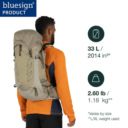 Osprey Talon 33L Men's Hiking Backpack with Hipbelt, Stealth Black, S/M