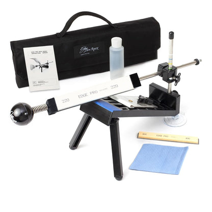 EDGE Pro 1 Professional Knife Sharpening System – Guided Knife Sharpener Kit with Adjustable Angles and Waterstones – Compact USA Made Sharpener for Kitchen, Camping, Hunting, and Fishing Knives