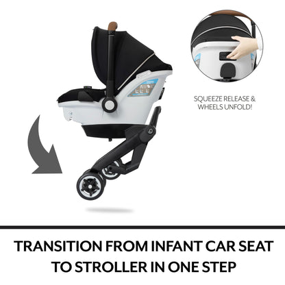 Evenflo Gold Shyft DualRide with Carryall Storage Infant Car Seat and Stroller Combo (Onyx Black)