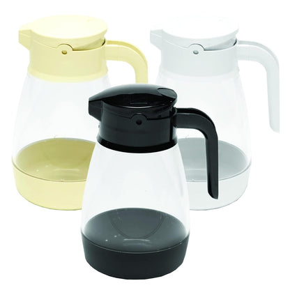 Service Ideas SY916AL Syrup Dispenser, 16 oz, Almond/Clear