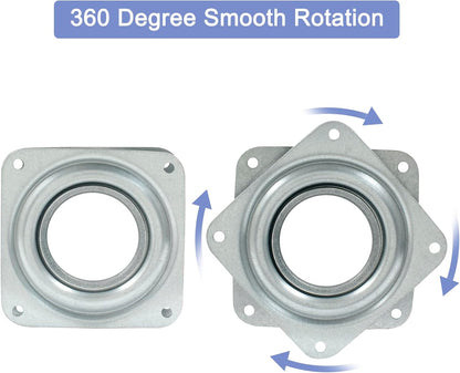 2pcs 3" Square Heavy Duty Lazy Susan Turntable, Steel Ball Bearing Rotating Tray for Dining Table, Pantry, Organizer