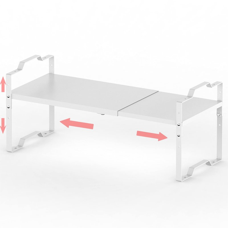 Jojocross Expandable Shelf for Cabinet Organizer Adjustable Stackable Spice Rack at Kitchen and Bathroom more, Counter Countertop Cupboard Organization Pantry Storage(LARGE/3PACKS/WHITE)