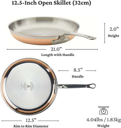 Hestan - CopperBond Collection - 100% Pure Copper Frying Pan, Induction Cooktop Compatible, 12.5-Inch