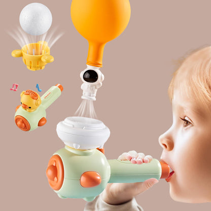 ARHEQI Breathing Exerciser for Kids, Sensory Toys with Whistle, Floating Blow Pipe Balls, Balloon Launcher, Autism Speech Therapy Toys for 3 4 5 6 7 Year Old Boys Girls Gifts- Green