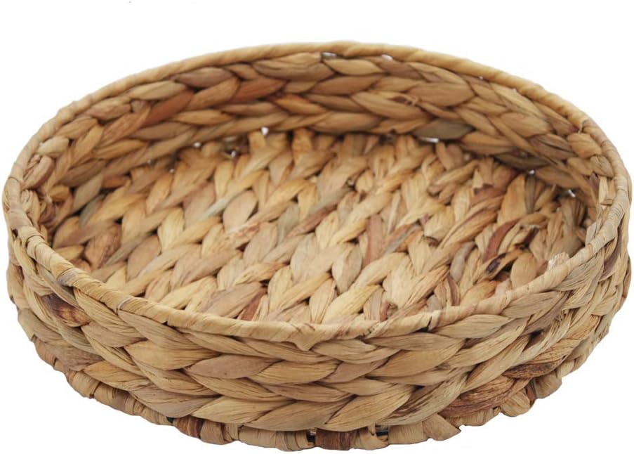 Fruit Tray Weaving by Grass, Round Bins for Vegetable and Arts and Crafts, Large