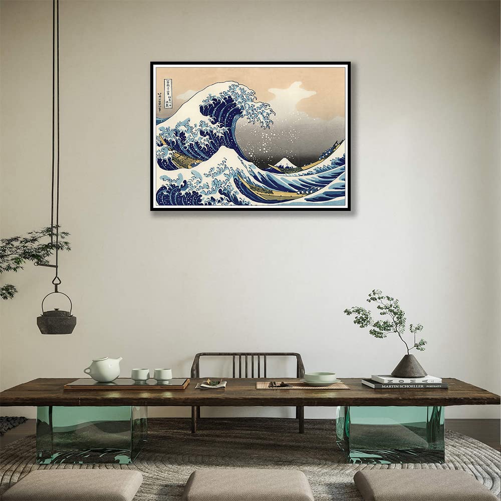 DIY 5D The Great Wave Off Kanagawa by Katsushika Hokusai Diamond Painting Kits for Adults,Full Drill Paint by Numbers Arts Pictures for Home Wall Decor (12x16in)