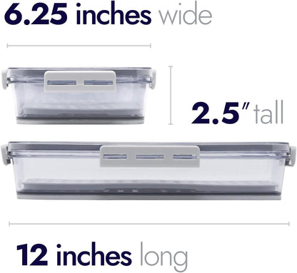 Deli Keeper with Airtight Lid & Drip Tray, Food Storage Container for Freshness and Organization