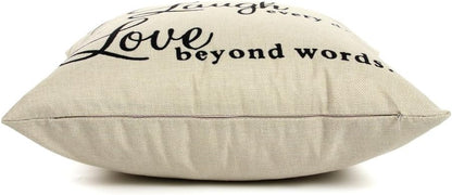 Ogiselestyle Motivational Sign Throw Pillow Case, Live Every Moment, Laugh Every Day, Love Beyond Words, 18" x 18"