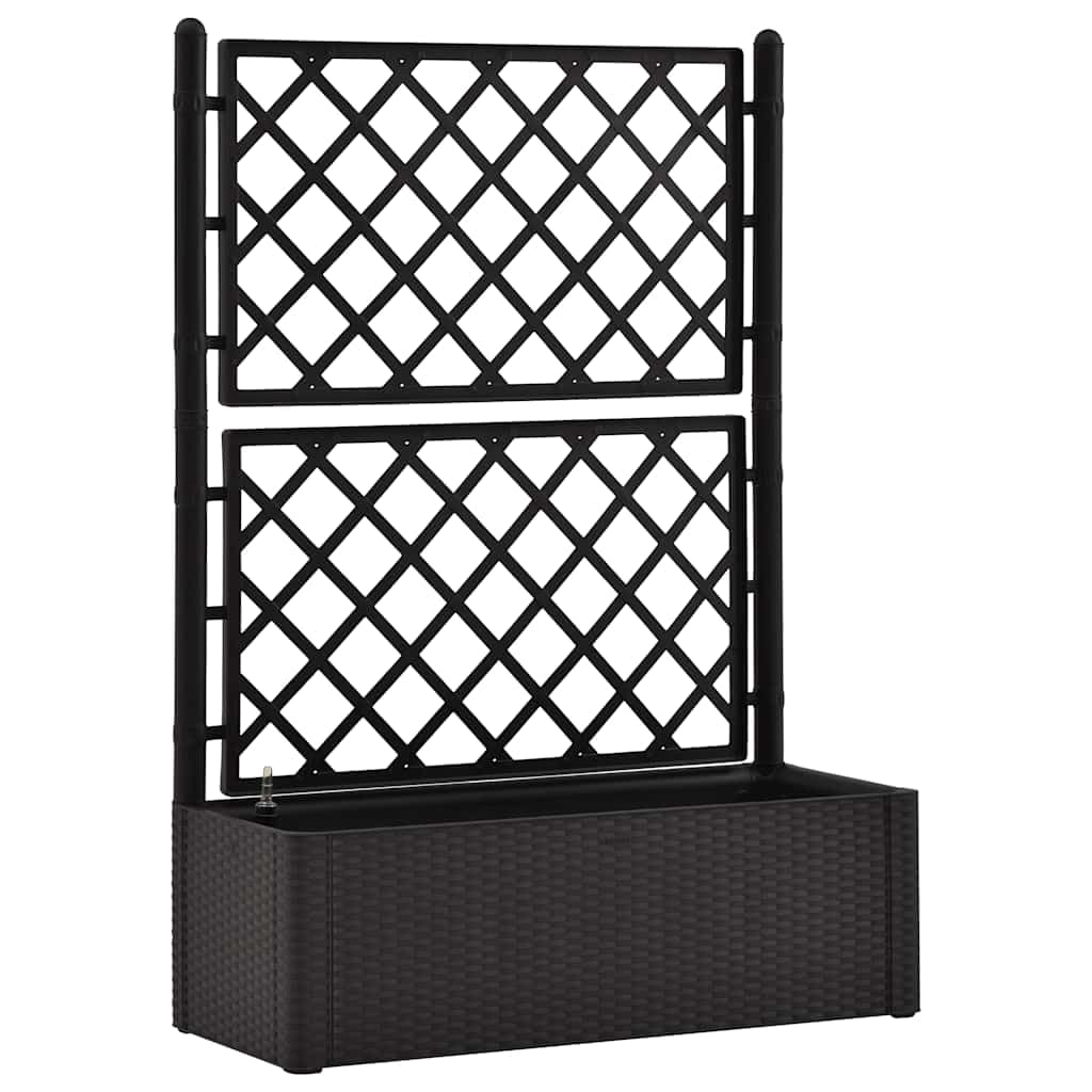 Mhdvray Raised Bed Planter 39.4x16.9x55.9 in Anthracite Plastic Self Watering Trellis Box for Climbing Plants Indoor Outdoor Patio Balcony Garden