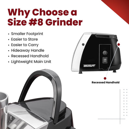 STX International Turboforce Cadet 2000 Series Electric Meat Grinder | 7-in-1 Multifunctional | Foot Pedal | Slicer/Shredder/Grater | Sausage Stuffer | Kubbe Maker | 4 Grinding Plates & More Included