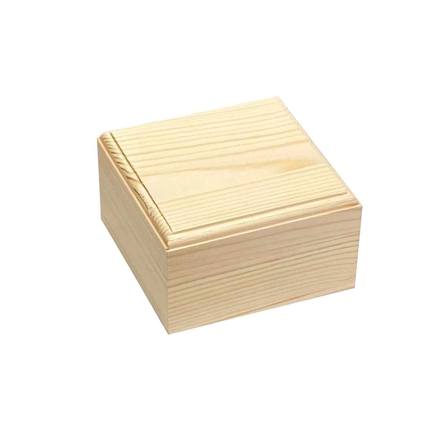 Cregugua 6 Pack Unfinished Wood Box Crafts Wooden Square Box with Magnetic Hinged Lid (3.5 x 3.5 x 1.9 In)
