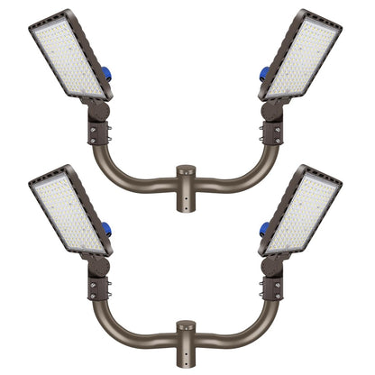 ledmo 350W 4Pack LED Parking Lot Light Outdoor Adjustable Pole Mount LED Commercial Street Light Photocell Super Bright for Sport Farm Warehouse Barn