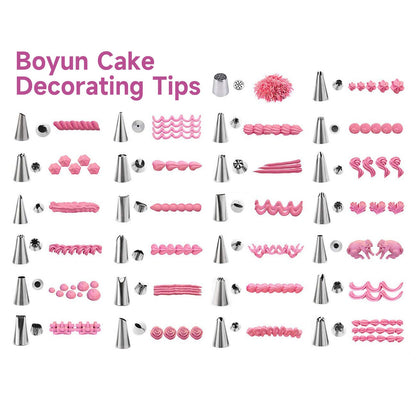 Dessert Decorating Syringe Set, Icing Piping Kit Stainless Steels Cake Decorating Tools 30 Piping Icing Nozzles Cupcake Decorating Kit - Black