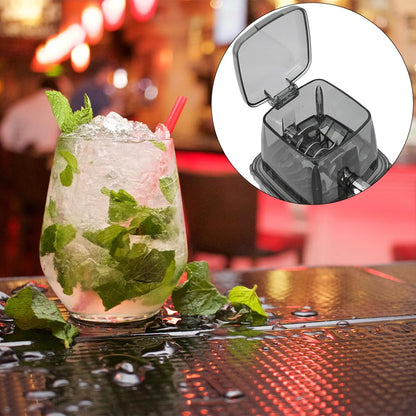 Leopacat Hand Crank Ice Crusher, Manual Hand Crank Operated Breaker, Portable Chopper Transparent Stainless Steel Breaker Making Drinks Machine for Fast Coarse Shaved Fine Chips Ho (Gray)