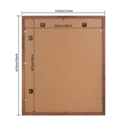 ASXBMIJO 20x24 Picture Frame Natural Solid Walnut Wood with 2 Mats for 18"x22" & 16"x20" Photos, Poster, Puzzles, Paintings，Diamond Painting (A22Sh2024W1822W1620